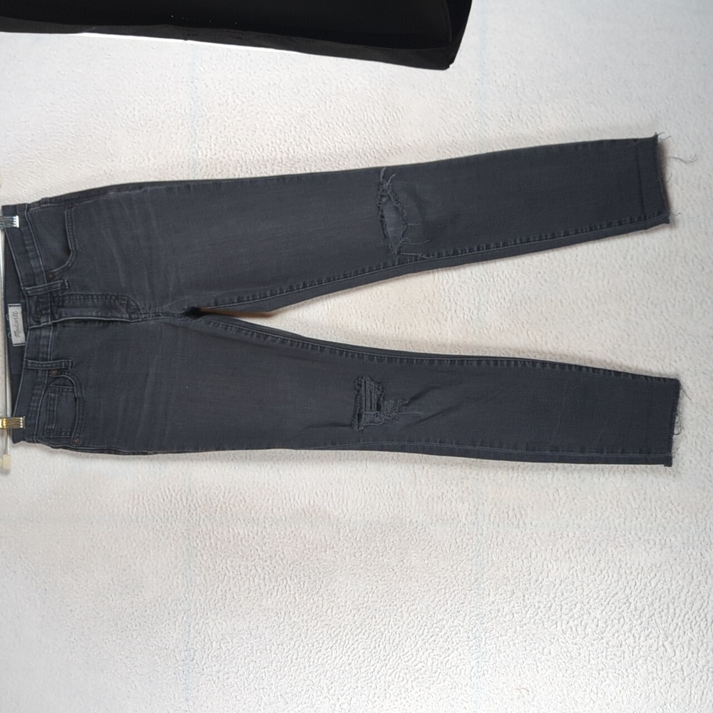 Madewell Women's Black Button Fly High-Rise Skinny Jeans Waist 25